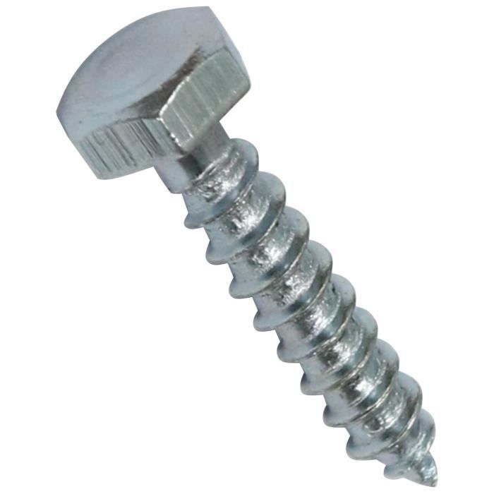 Tirefond bois 10x200 mm - Lot de 50 pièces - INDEX Fixation Solides