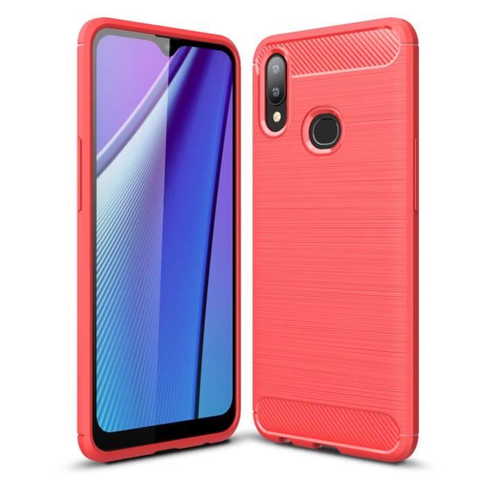 Rouge Yiakeng Coque Samsung Galaxy A10 Double Couche Silicone Antichoc Protection avec Support Housse Etui pour Samsung Galaxy A10 