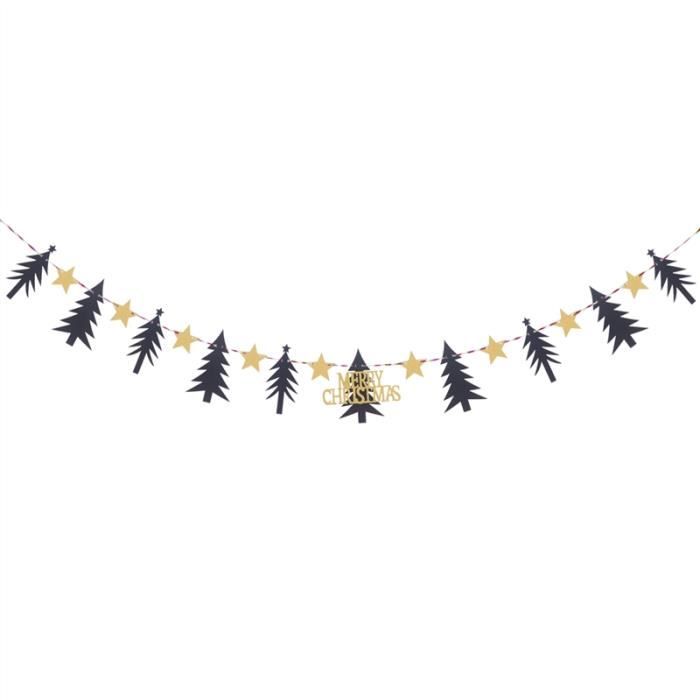 3 Mètres Tissu Bricolage Joyeux Noël Lettre Bannières Pins Arbres Paillettes étoiles Décoration Darbre De Noël