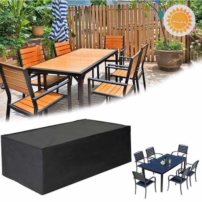 Housse De Protection Étanche Pour Table De Jardin 120*120*74 cm -  Couverture de table - noir - Cdiscount Jardin