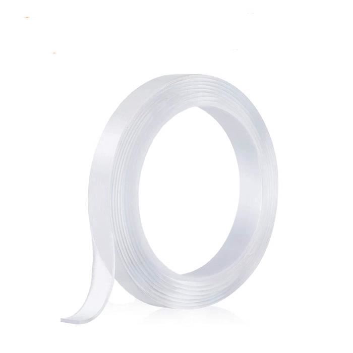 Mur Ruban Adhésif Lavable sans Trace Ruban sans Trace Réutilisable Amovible Ruban Double Face Bande de Gel Clair pour Famille Chambre Bureau Décor 3.28 Pieds 