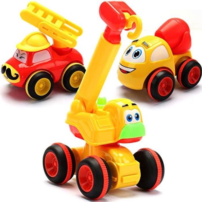 Voiture Electrique Lvluu Jouets Pour Un Enfant De 2 Ans 3 Camions A Friction Pour Les Garcons De 2 Ans Et Plus Ensemble De Vehicu Cdiscount Jeux Jouets
