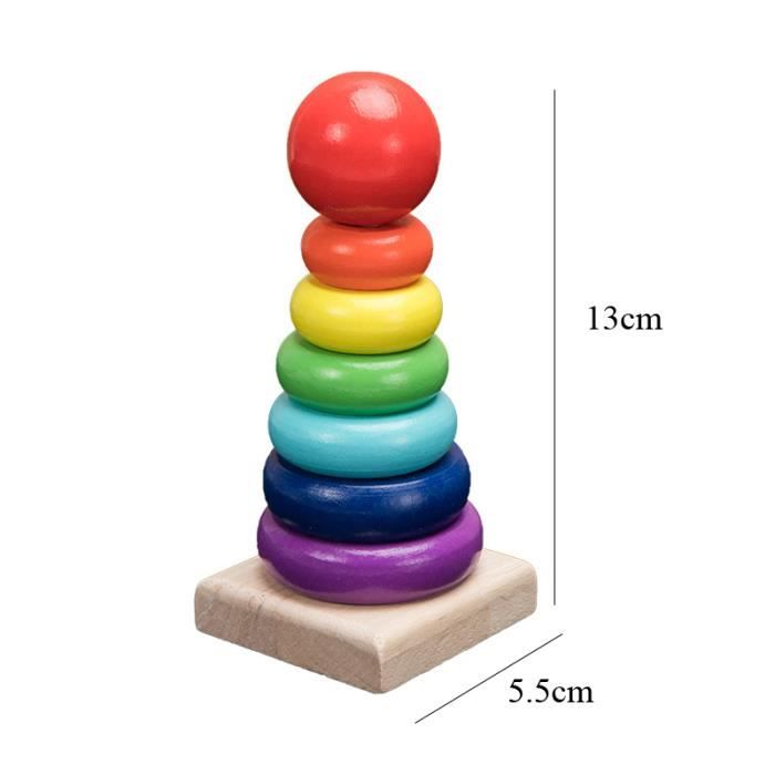 Jeu à empiler arc-en-ciel - Bigjigs Toys - Jouets en bois