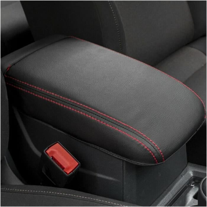 JSKWIKE Housse Accoudoir Voiture Universelle - Cuir PU, Protection Anti-poussière - Noir