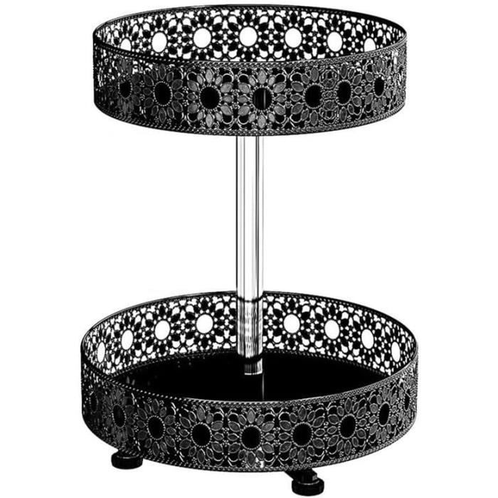 POPETPOP – Présentoir Rotatif Pour Bijoux Et Porte-clés – Noir – Compact 21x21x16 Cm – Organisation Bureau Ou Vente