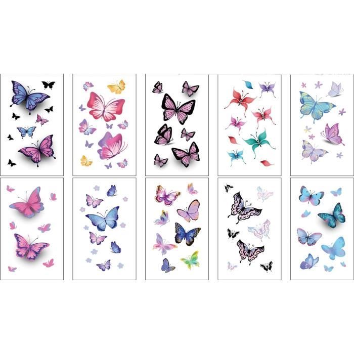 Autocollants Papillon Pour Voiture | 2 Feuilles Vinyle | Décorations Adhésives | Blanc