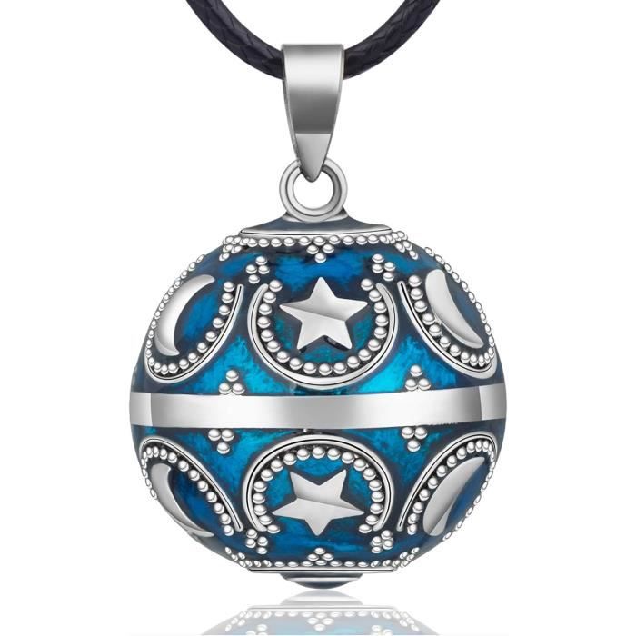 Bijou GENERIQUE Bola de grossesse cage fleur et aile d'ange carillon bleu