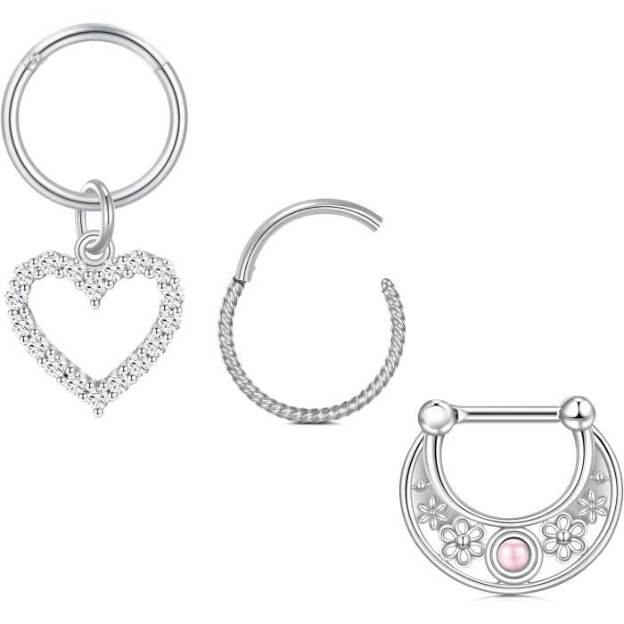 OUFER Piercing Helix Oreille 16G En Acier Chirurgical 316L Avec Zircone Cubique, Bijoux Piercing Tragus, Boucles D’Oreilles Femme Fille, Anneau