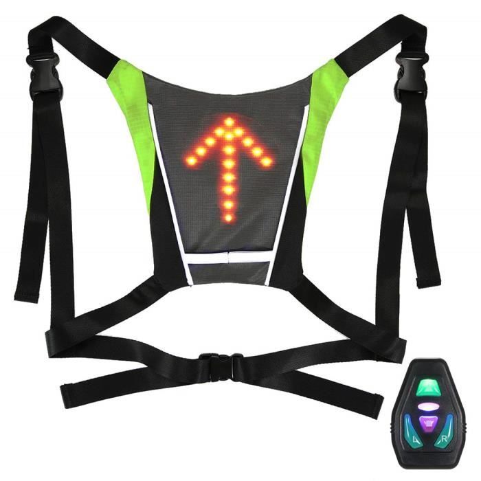 Gilet de Cyclisme USB Rechargeable Réfléchissant Sac à Dos avec LED  Clignotant Télécommande en Plein Air Sport Sac de Sécurité Gear - Cdiscount  Auto