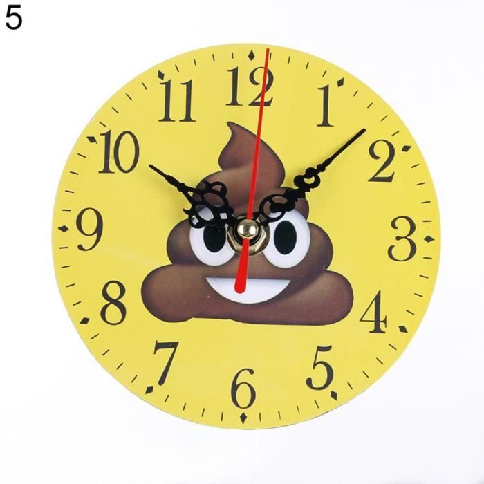 Creative Drole De Bande Dessinee Emoji Horloge Murale Ronde Salon Chambre Chambre Decoration 5 Cdiscount Maison