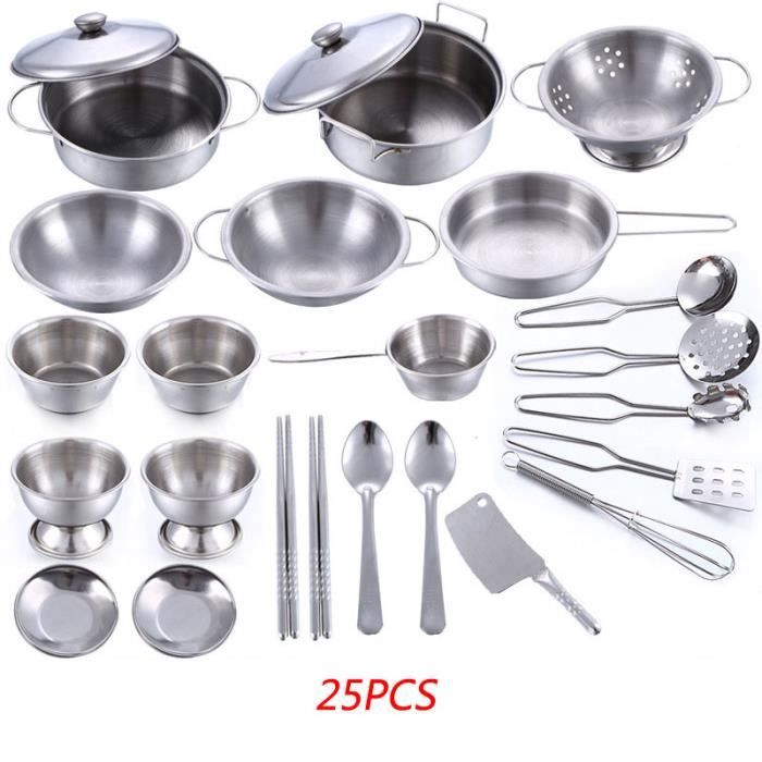 Ensemble de cuisine en acier inoxydable 25Pcs，Jeu de cuisine pour