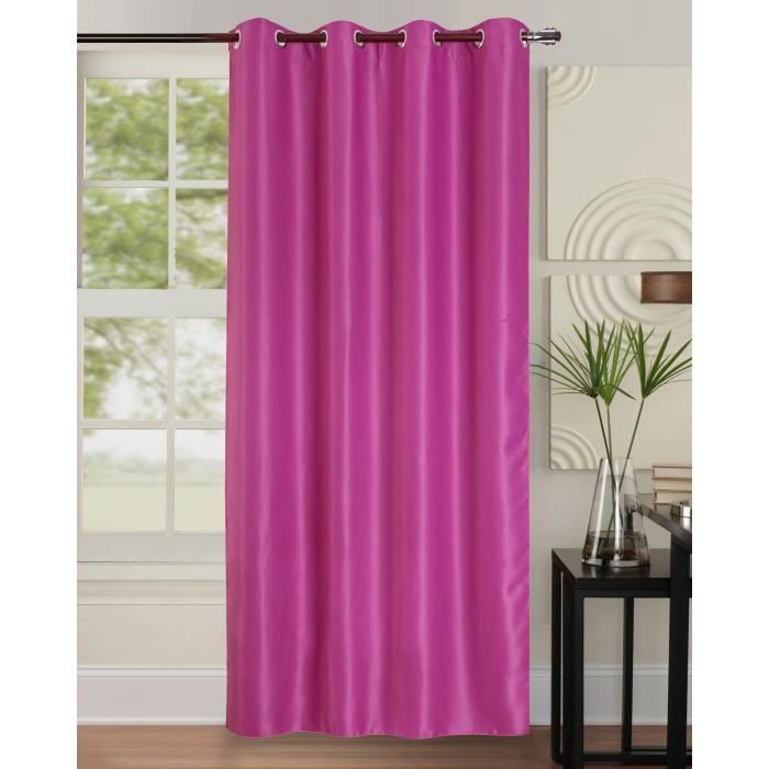 Rideau Occultant Flavy Fuchsia/marron/gris 140x250cm - Qualité Exceptionnelle, Neuf