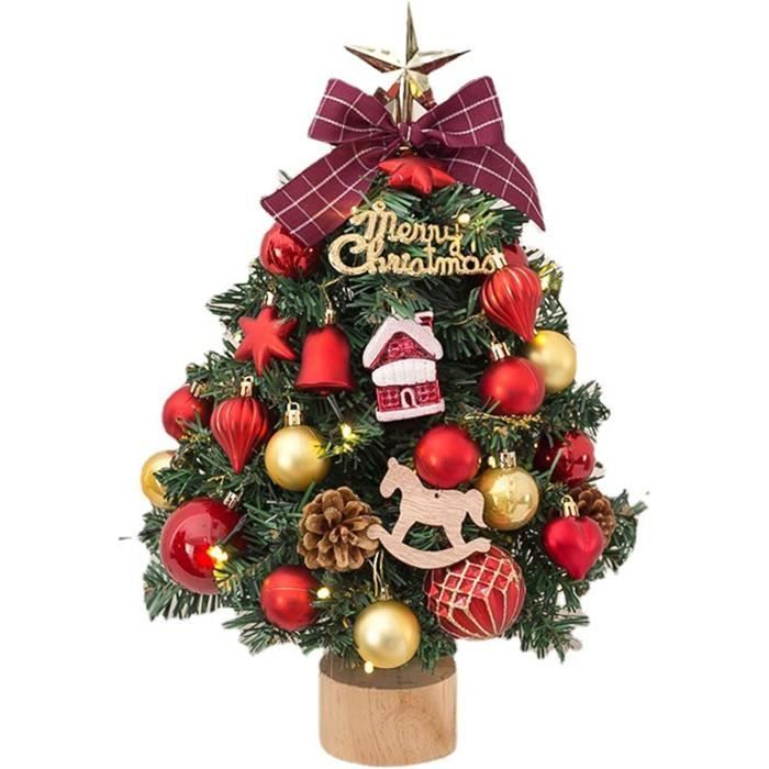 Sapin Artificiel En Pot Mini Sapin De Nou00ebl Petit Sapin De Nou00ebl Avec Lumiu00e8res LED, Sapin De Noel Petit Sapin De Noel Avec Lumieres Led Sapin De Table Petit Artistiquement Decore Pour