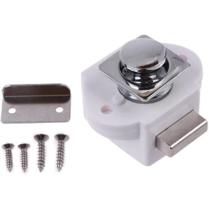 Bouton poussoir de verrouillage pour placard, caravane, bateau, camping