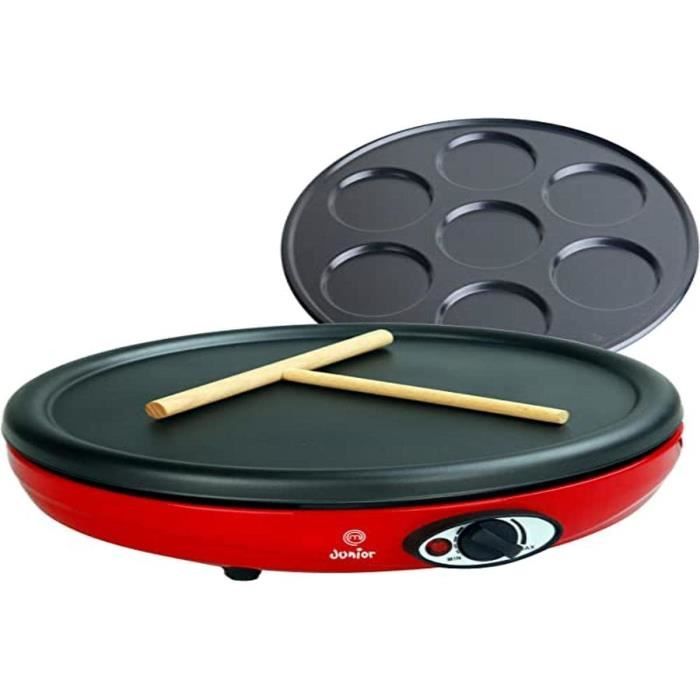 Crêpière Électrique 2 Plaques Interchangeables, Crêpe Time 1500W