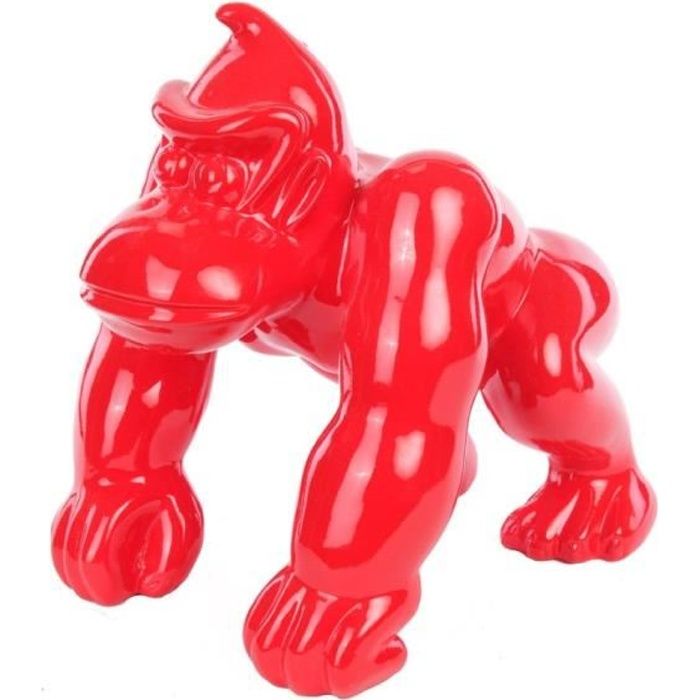 Statue en résine Donkey Kong gorille singe rouge (Nestor) 37 cm