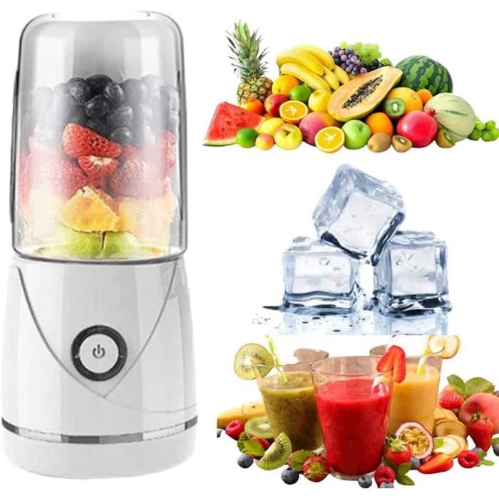Mixeur Portable 400 Ml USB - Blender Électrique Pour Smoothies, Jus De Fruits, Rechargeable - Bouteille Mélangeur Sans Fil