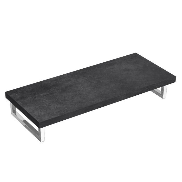 doporro Plan de Vasque Gris 45x120cm Meuble sous Lavabo Anthracite Plan Lave Mains avec 2 Supports en INOX