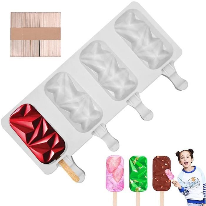 Lot De 20 Moules à Glace En Inox 108 Ml - Pour Sucettes Et Glaçons - Réutilisables Et Faciles à Nettoyer