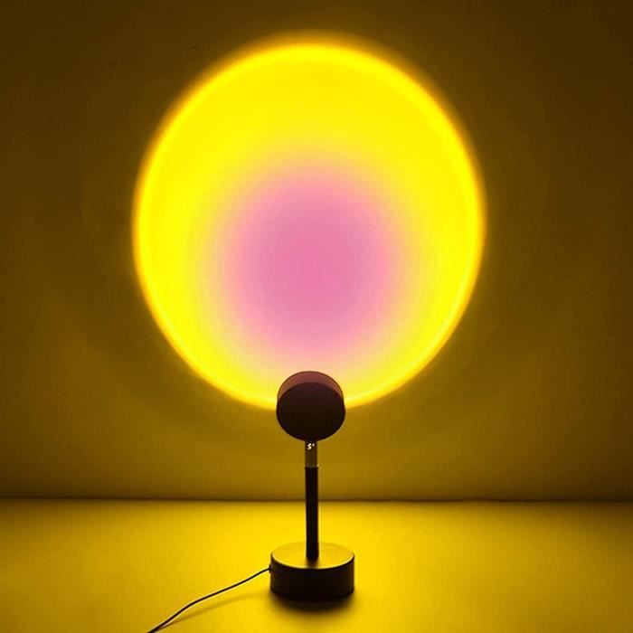 QQWD Sunset Projection LED Light, Lampadaire ArcenCiel Rotation 180 Degrés Veilleuse Coucher