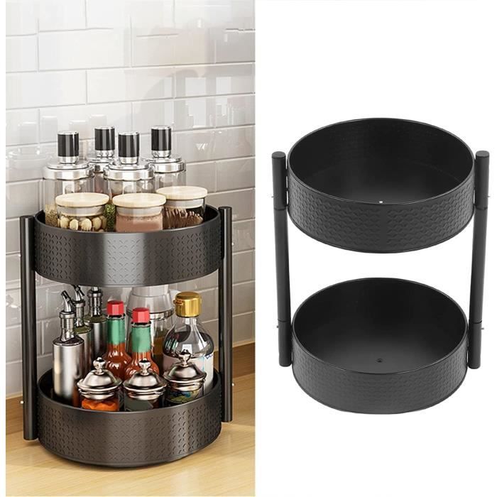 Étagère De Cuisine Rotative à 3 Niveaux HOMCOM - Rangement D'angle, Métal Et Panneau, Design Moderne - 5