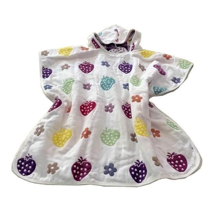 Serviette De Bain Bebe A Capuche Pour Enfants Cape Peignoir Strawberry La Cdiscount Puericulture Eveil Bebe