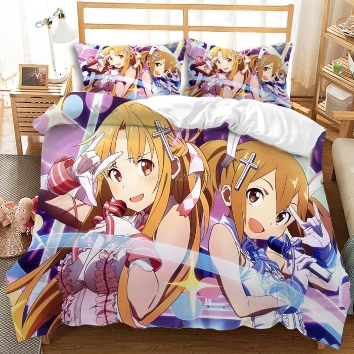 Housse De Couette 240x280cm Style Japonais - Imprimé 3D Réversible, Microfibre Douce, Set 3 Pièces - 9
