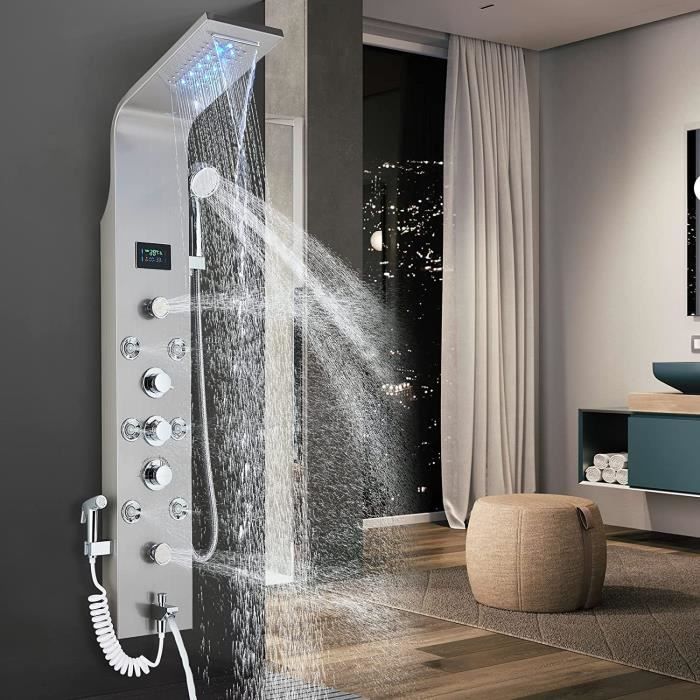Colonne Douche Hydromassante Led6 Jets Panneau Salle Bainsysteme Mural