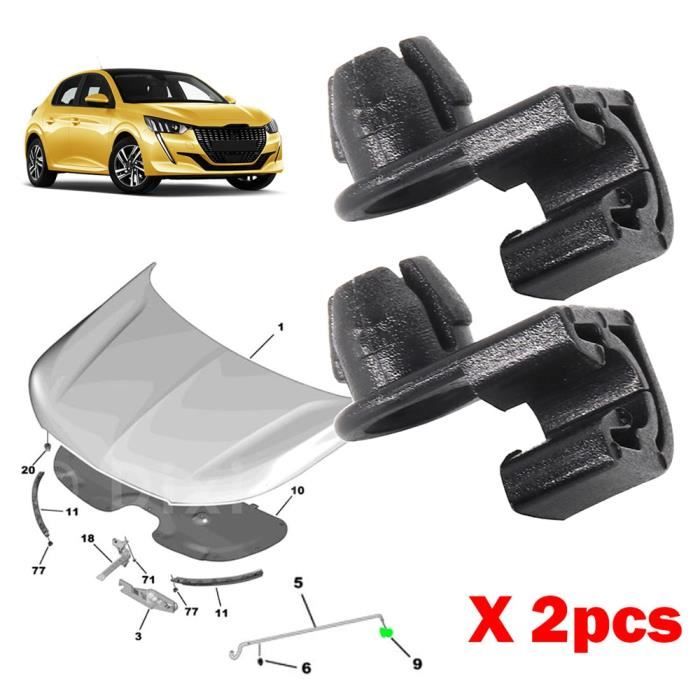 10x Clips Support Capot - Compatible Berlingo, C3, C4, 208, 301