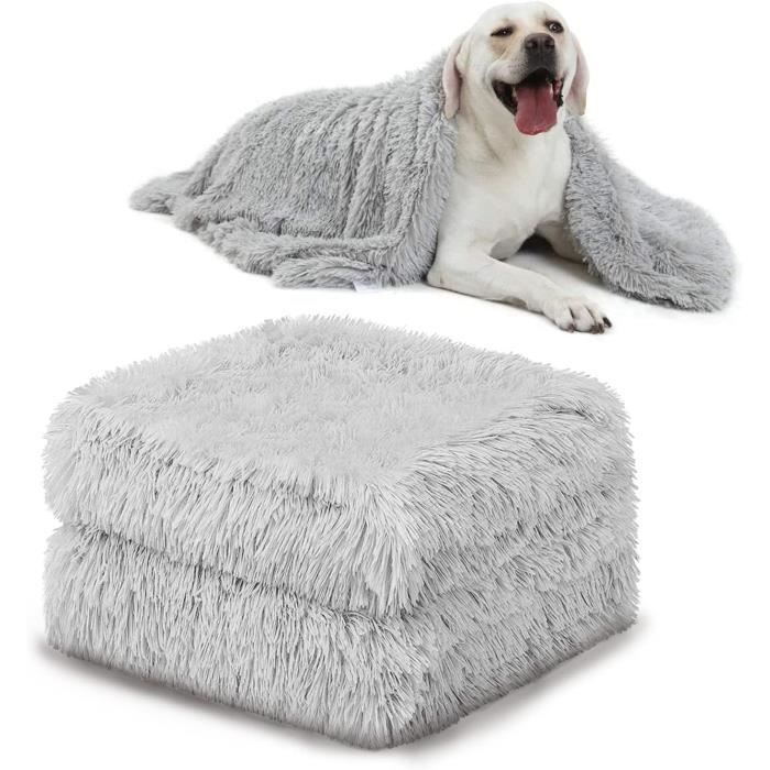 Moelleuses Peluche Couvertures pour Chiens Chat Tapis Double Face Lavable Doux et Chauds Housse Animaux de Compagnie(S 36 x 56cm)