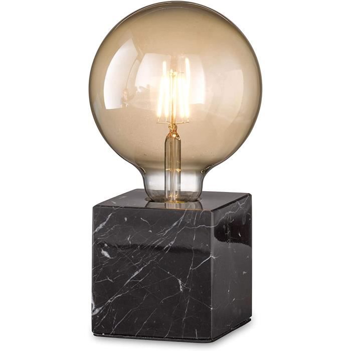 60 W Lampe décorative pour ampoule Edison rétro industrielle IP20 LOXOMO Lampe de table cube en bois 9 x 9 x 9 cm Lampe de table en bois avec douille E27 max sans ampoule bois de chêne 