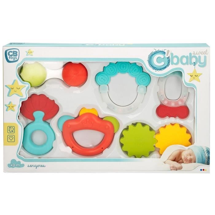 Jouet - CB Toys - Lot de 6 hochets multicolores - Stimule la curiosité et l'imagination de bébé