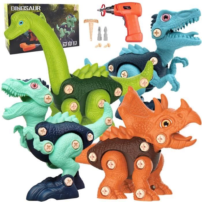 Cadeau Anniversaire Noel pour Enfant 3 4 5 6 7 8 Ans Garçon Fille Jeux de Construction Enfant avec Perceuse Électrique et 5 Tournevis BALORIZ 5Pcs Démontage Jouet Dinosaure Enfant Jouet