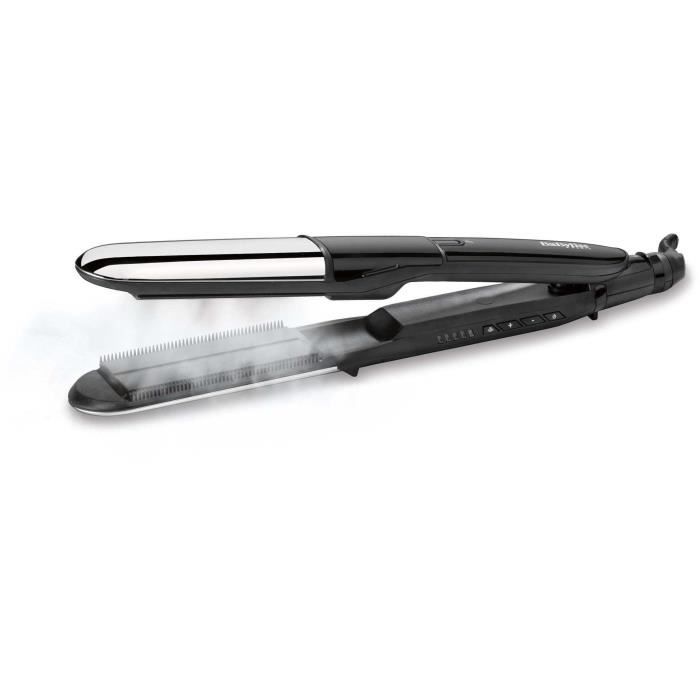 Lisseur vapeur Babyliss ST496E - Steam shine - 5 températures jusqu'à 230°C - Fonction ionique - Pla