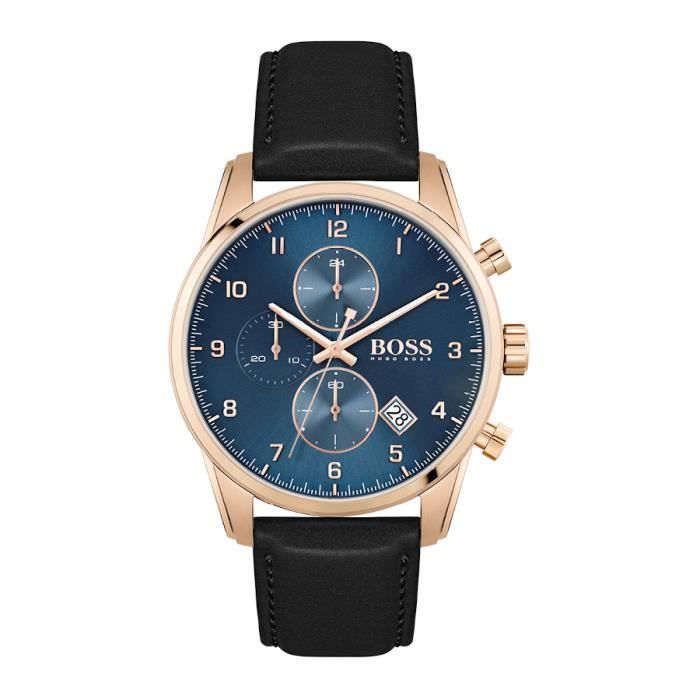 Montre BOSS Skymaster Chrono Cuir Noir Homme Noir