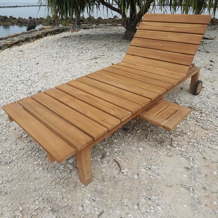 Bain de soleil contemporain en teck grade C