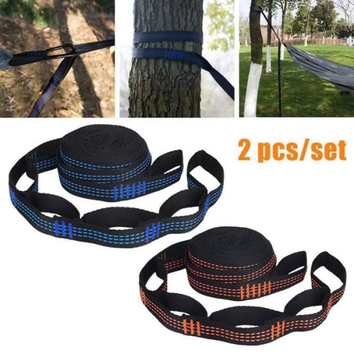 Lot De 2 Sangles De Hamac 200cm - Polyester Résistant Pour Suspension D'arbre, Camping Et Jardin