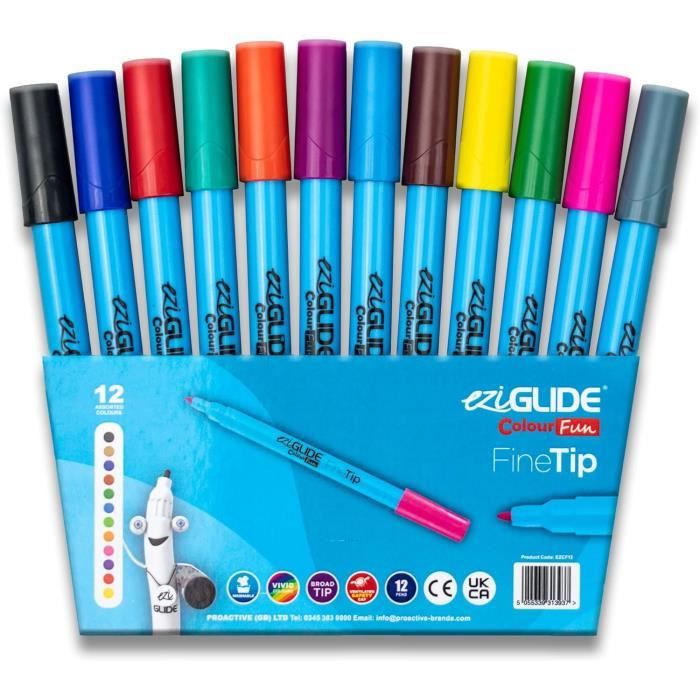Lot De 10 Feutres Duo Idena - Pointe Fine Et Épaisse, Couleurs Intenses Lavables - École, Loisirs Créatifs