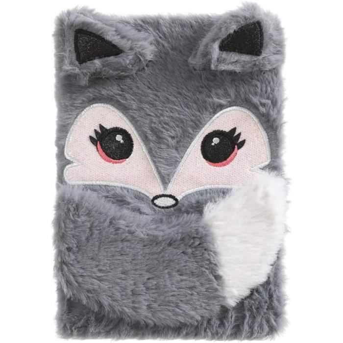 Journal Intime Secret Avec Serrure Et Clé Pour Fille - Couverture Peluche Chat Violet Arc-en-Ciel - 21.5x15.5 Cm