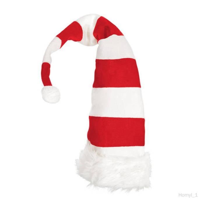 Chapeau de Noël Rayé COLAXI Accessoire de chapeau de Noël Blanc