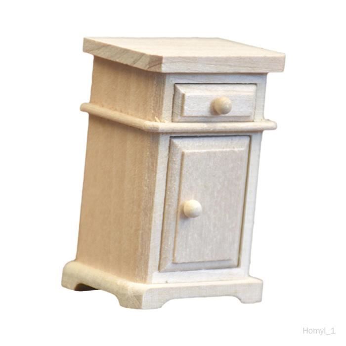 Table de nuit bois brut miniature