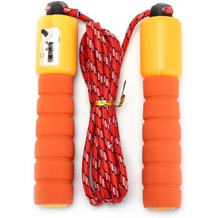 Corde à Sauter De Vitesse Trenas - Longueur 3m Ou 3,4m - Poignées Pivotantes - Couleur Orange