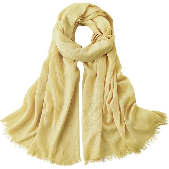 Foulard Longue Femme Homme Camilife 95x195cm - Etole Viscose Douce Avec Franges, Protection Solaire Plage Printemps Été