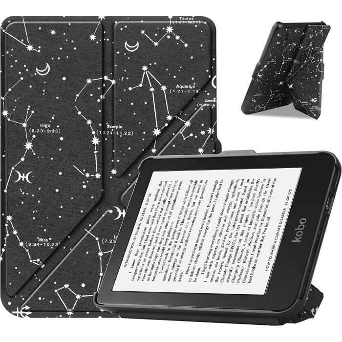 Etui avec Support pour Kobo Clara 2E Constellation Coque Protection pour Kobo Clara 2e - Tolino Shine 4 Housse Auto Réveil-Sommeil