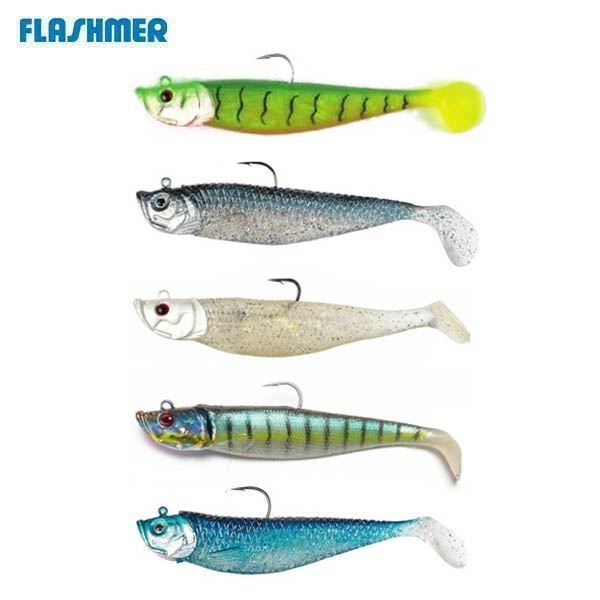 Leurre Flashmer Super Shad Articulé – 12cm 70g – Noir Nacré – Monté