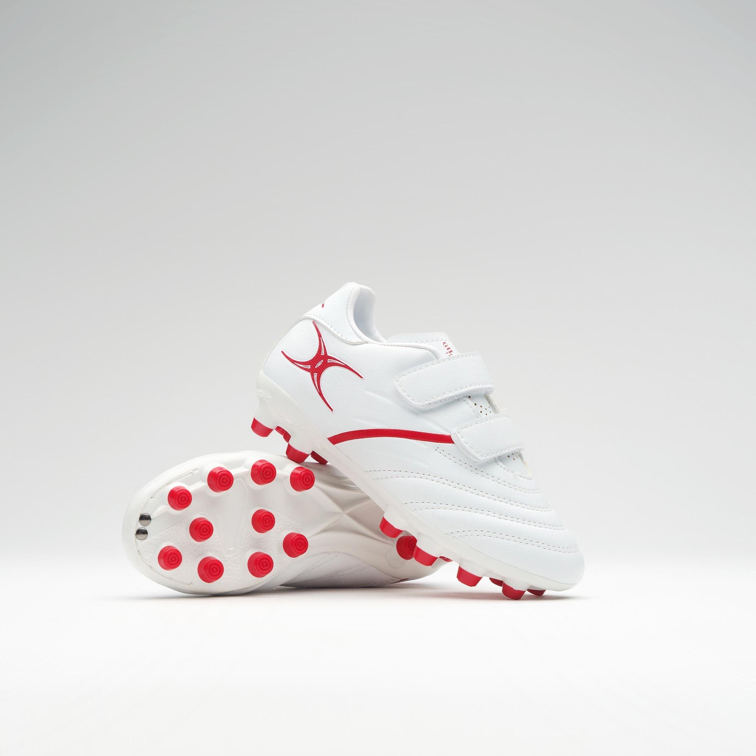 Chaussure de rugby - Garçon - GILBERT - SIDESTEP X20 - Blanc/Rouge - Taille 31 - Crampons moulés Chaussure de rugby - Garçon - GILBERT - SIDESTEP X20 - Blanc/Rouge - Taille 31 - Crampons moulés