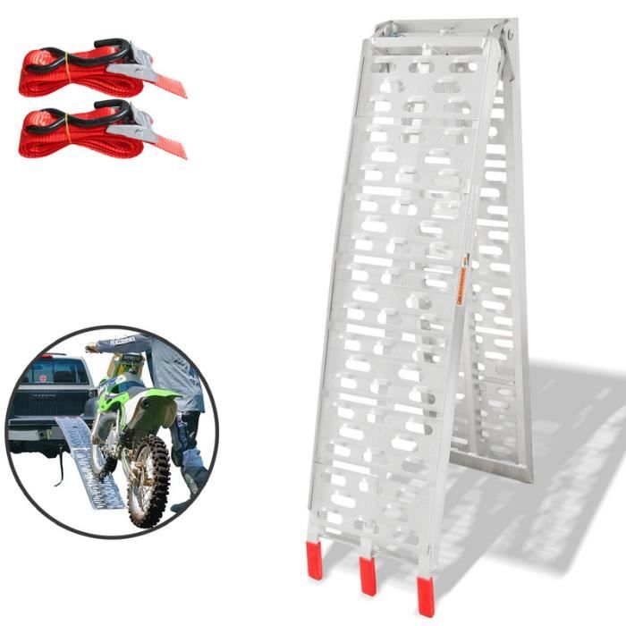 jiubiaz Rampe de chargement Rampe d'accès pliable Moto Voiture Aluminium jusqu'à 340kg