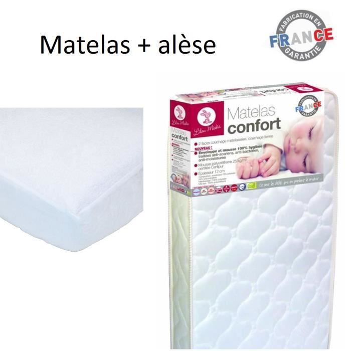 Matelas Bébé Confort LILOU MIAKA - 60x120 Cm - Pour Un Sommeil Douillet Et Sain