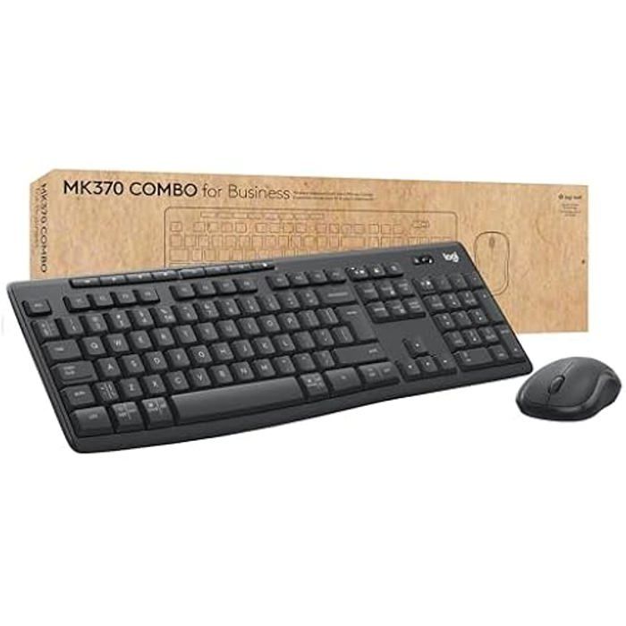 Combo clavier et souris – LOGITECH – MK370 – Sans fil – Graphite – Pour entreprise