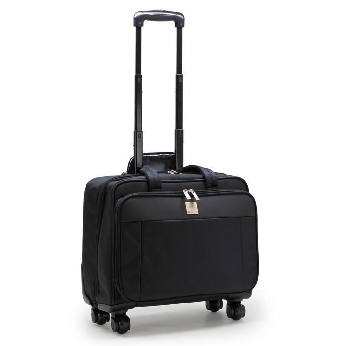 Valise Trolley Professionnelle Monolith pour Ordinateur, Tablette et documents, 2 compartiments et poches rangement